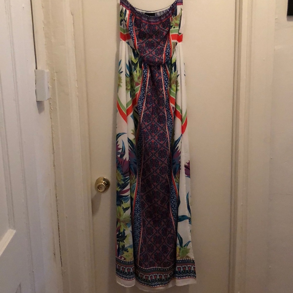 Jealous Tomato Strapless Floral Maxi Dress